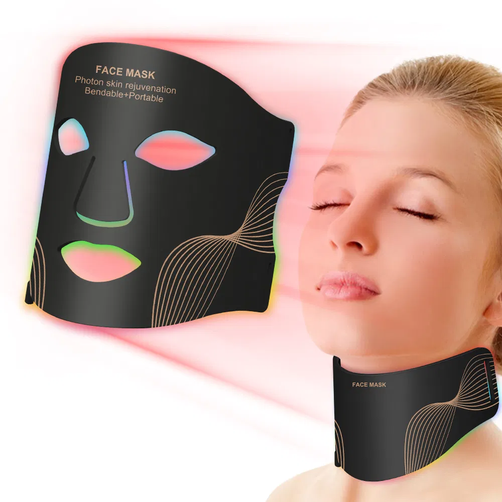 2022 Máscara facial facial LED de la terapia de la luz del color LED de OEM/ODM 7 con el cuello