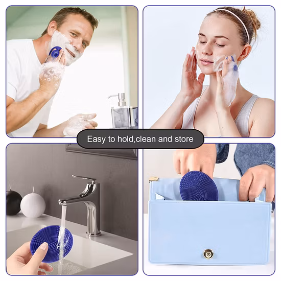 Cepillo de limpieza facial sónico, cepillo y masajeador eléctrico de silicona, depurador facial de silicona impermeable para limpieza profunda, exfoliante, recargable, para Gi
